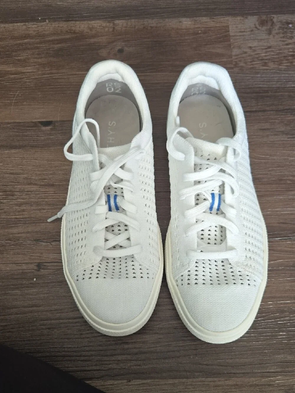 Rothy's White Knit Lace Up Washable Sneakers